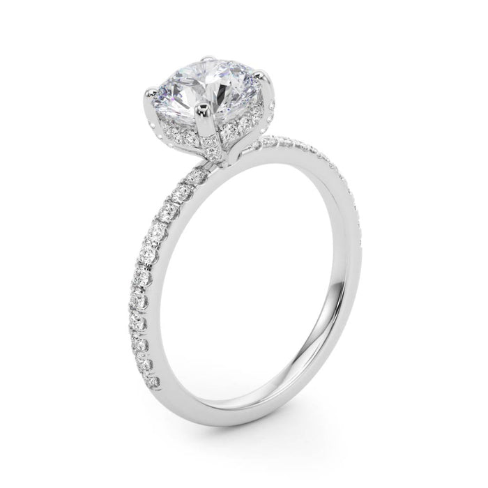 2 1/4 CTW Hidden Halo Band w/ 2ct Round IGI Certified Lab Diamond VS1+