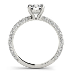 2 1/2 CTW 14KT WHITE GOLD PAVE BAND WITH 2CT IGI CERTIFIED LAB DIAMOND CENTER STONE