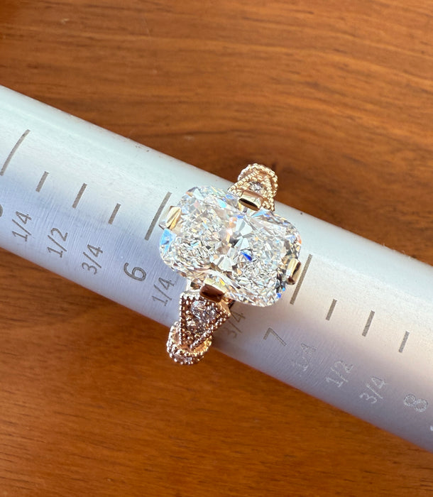 The Darcy 4.02ct , F , VS1 Elongated Cushion IGI Lab Cert.