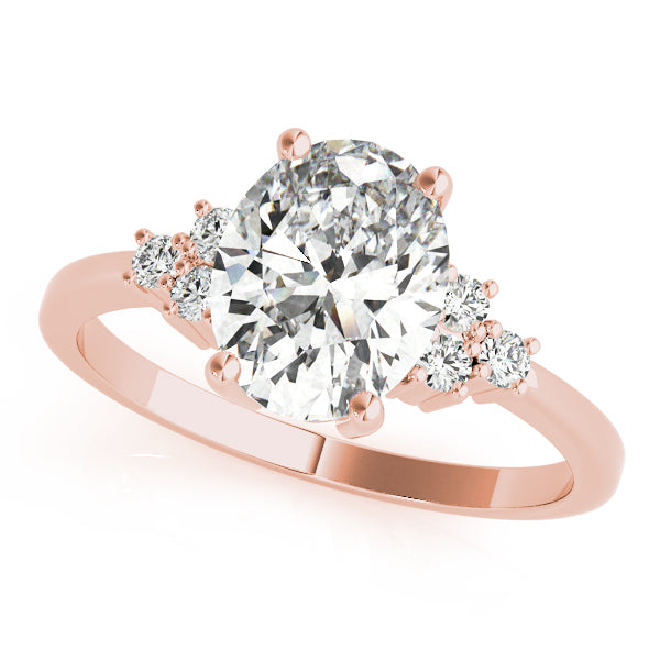 18K Rose Gold Solitaire Oval Engagement Rings