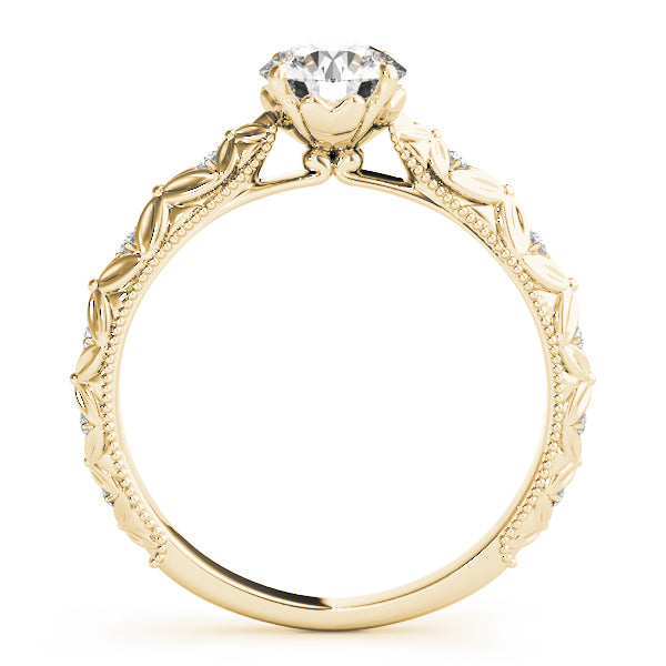 14K Yellow Gold Vintage Round Engagement Rings