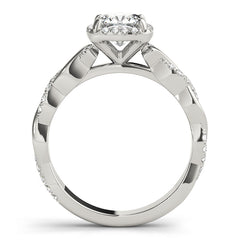 14K White Gold Halo Cushion Engagement Rings