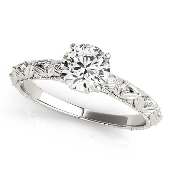Platinum Vintage Round Engagement Rings