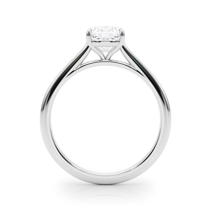 14K White Gold Solitaire Cushion Engagement Rings